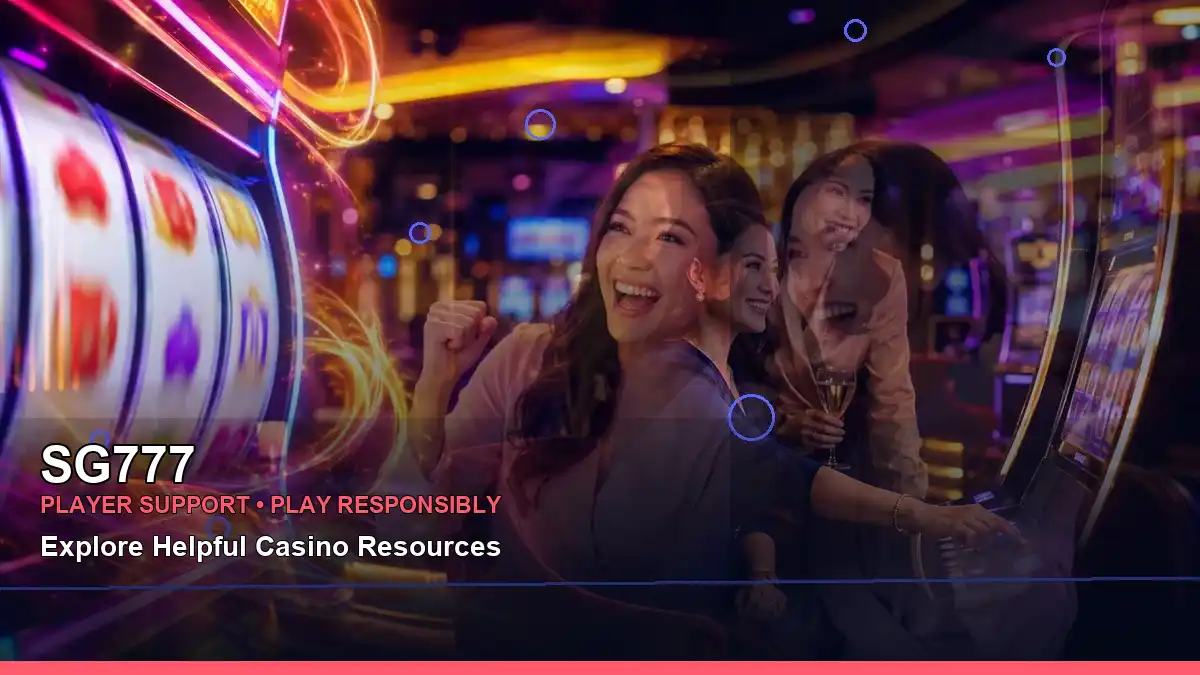 SG777 night-themed online gaming image with a diagonal composition and mobile-friendly privacy reminders