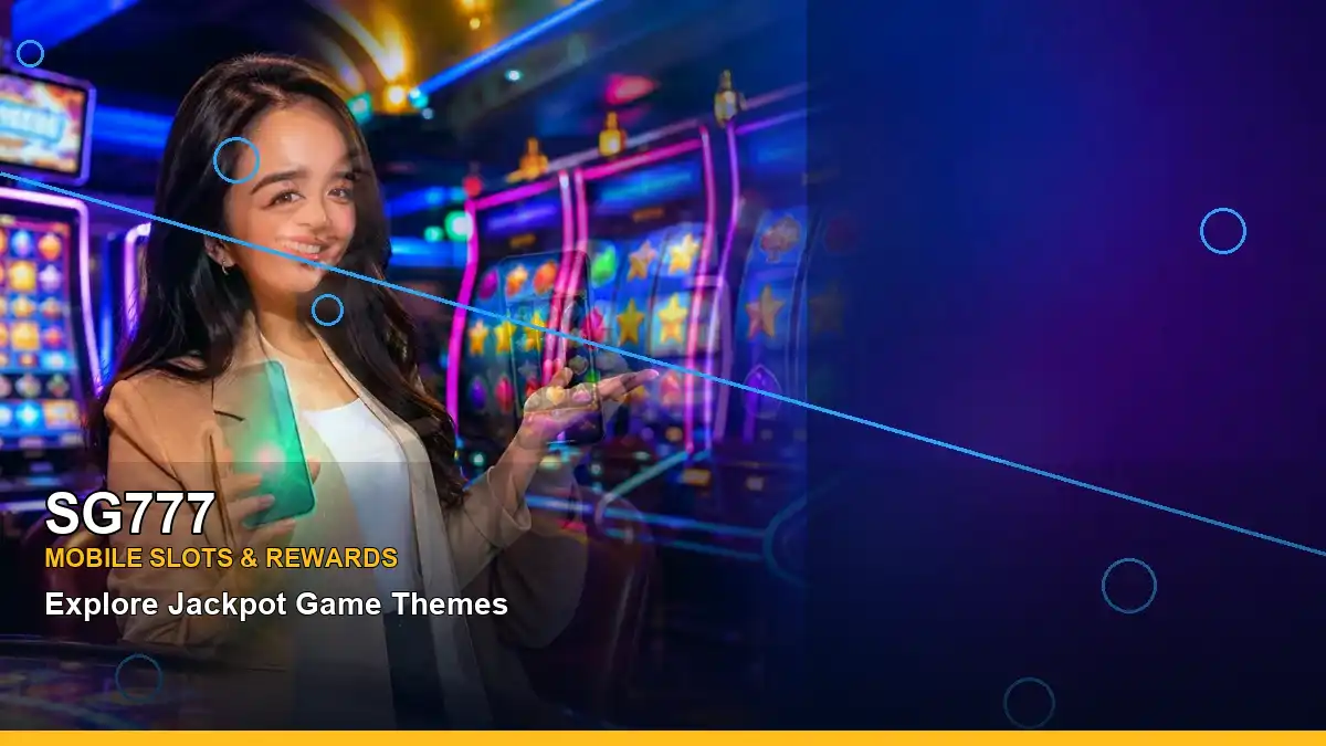 SG777 mobile gaming information featuring an adult Filipina host in a welcoming casino setting